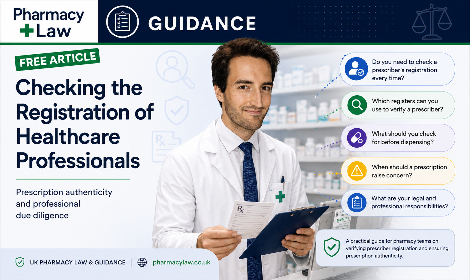 Checking the registration of healthcare professionals