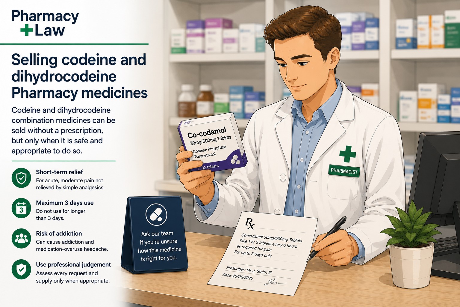 Selling codeine and dihydrocodeine Pharmacy medicines
