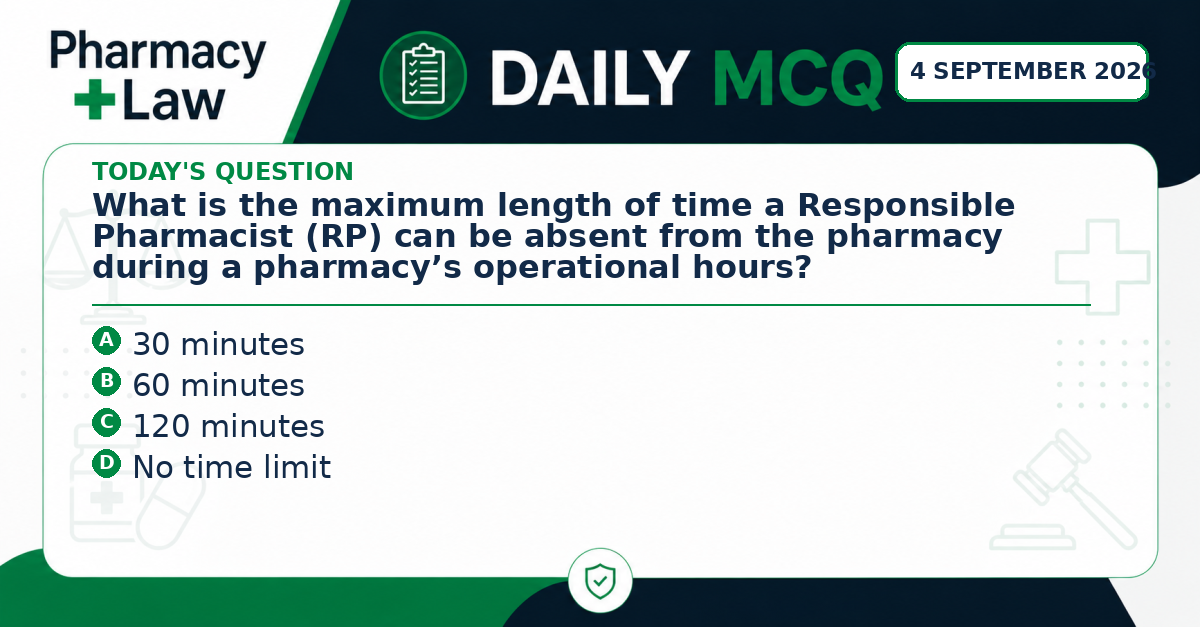 Daily Pharmacy Law MCQ – 4 September 2026