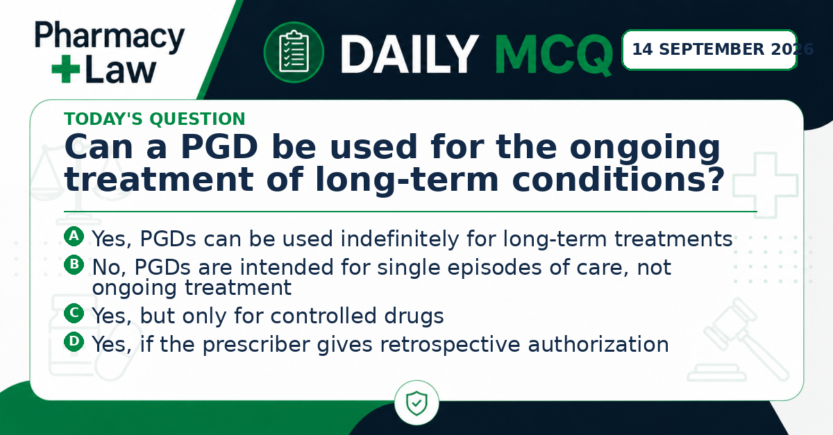 Daily Pharmacy Law MCQ – 14 September 2026